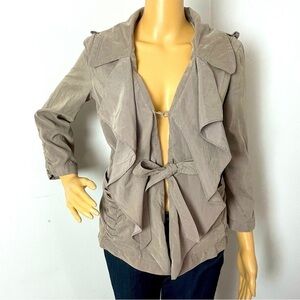 Yoana Baraschi Waterfall Front Blazer Iridescent Tan Size 0